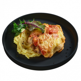 Куриный биточек с картофельным пюре Куриный биточек с картофельным пюре заказать доставку в Красноярске | Доставка «Беллини»