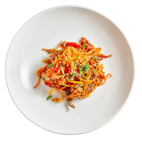 Салат с говядиной и овощами по-корейски  заказать доставку в Красноярске | Доставка «Беллини»