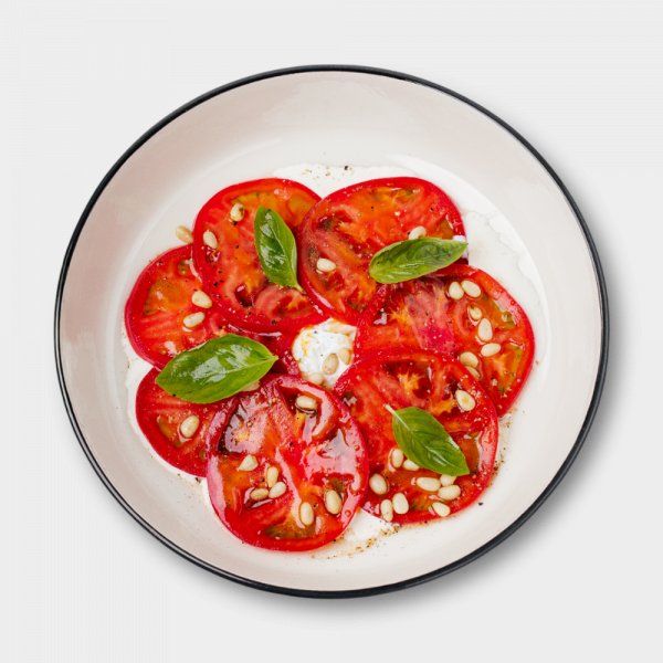 С томатами, страчателлой, базиликом и кедровыми орешками С томатами, страчателлой, базиликом и кедровыми орешками заказать доставку в Красноярске | «РомБаба»