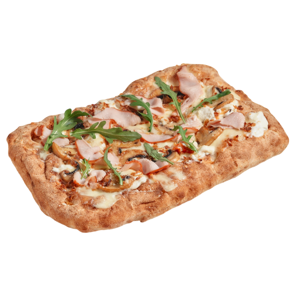 Римская мини-пицца с копченым цыпленком и грибами  заказать доставку в Красноярске | Доставка «Беллини»
