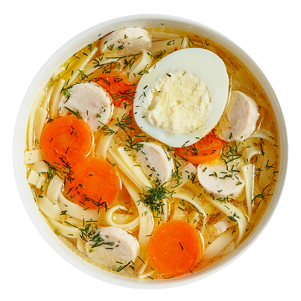 Консоме с колбасками из куриного филе заказать доставку в Красноярске | Доставка «Беллини»