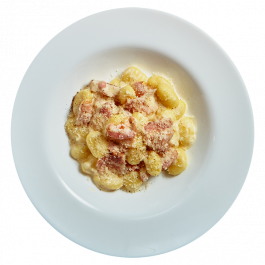 Ньокки с беконом и сливочным соусом Ньокки с беконом и сливочным соусом заказать доставку в Красноярске | Доставка «Беллини»