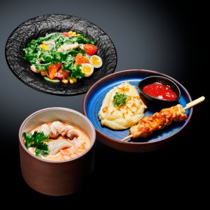 Салат+суп+горячее Салат+суп+горячее заказать доставку в Красноярске | «Якитория»