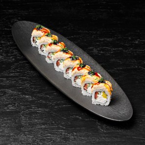 Ролл с лососем и треской в мисо-соусе Ролл с лососем и треской в мисо-соусе заказать доставку в Красноярске | «Якитория»