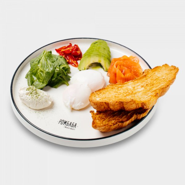 Французский завтрак яйца пашот с хрустящим круассаном, авокадо, сливочным сыром и форелью с дымком Французский завтрак яйца пашот с хрустящим круассаном, авокадо, сливочным сыром и форелью с дымком заказать доставку в Красноярске | «РомБаба»