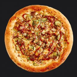 Пицца с рваной говядиной и маринованным огурчиками заказать доставку в Красноярске | «Перцы» в Красноярске
