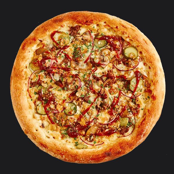 Пицца с рваной говядиной и маринованным огурчиками заказать доставку в Красноярске | «Перцы» в Красноярске