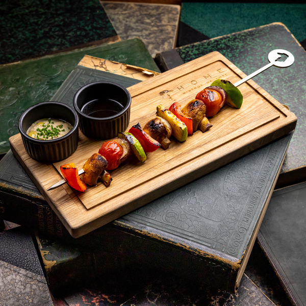 Овощной шашлык с кремом из баклажана Овощной шашлык с кремом из баклажана заказать доставку в Красноярске | Доставка «Беллини»