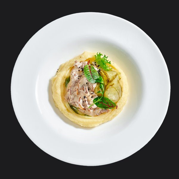 Бефстроганов с картофельным пюре  заказать доставку в Красноярске | «Перцы» в Красноярске