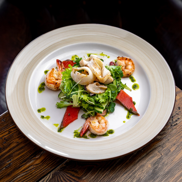 Салат с кальмарами и креветками заказать доставку в Красноярске | Доставка «Беллини»