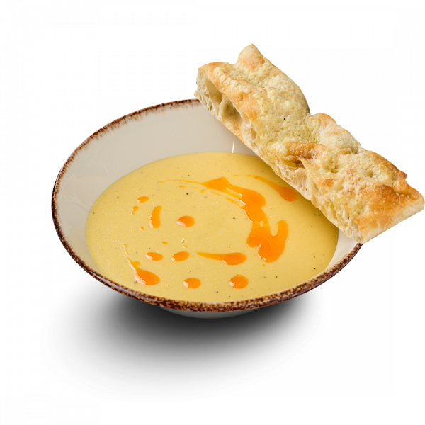 Сырный крем-суп c хрустящей фокаччей заказать доставку в Красноярске | «КОКО шинель»