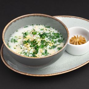 Окрошка с курицей на тане Окрошка с курицей на тане