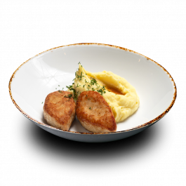 Куриные котлеты с картофельным пюре и соусом сальса Куриные котлеты с картофельным пюре и соусом сальса