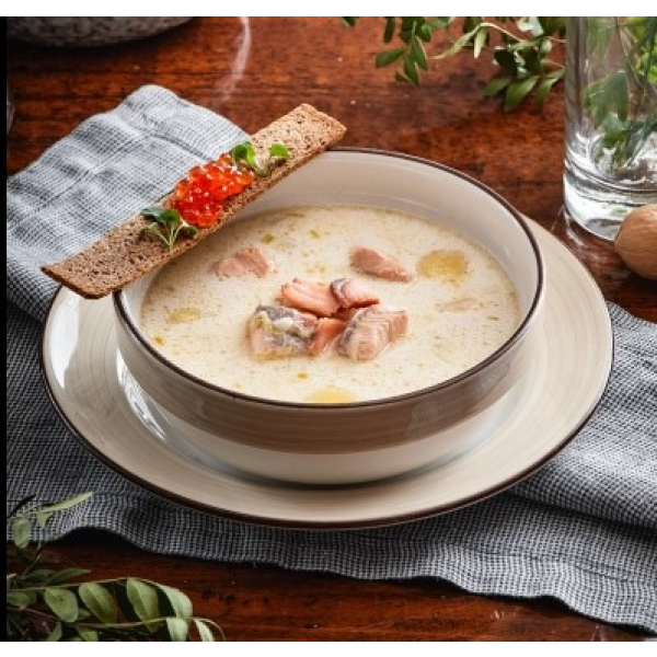 Финский суп с копчёной форелью заказать доставку в Красноярске | Доставка «Беллини»