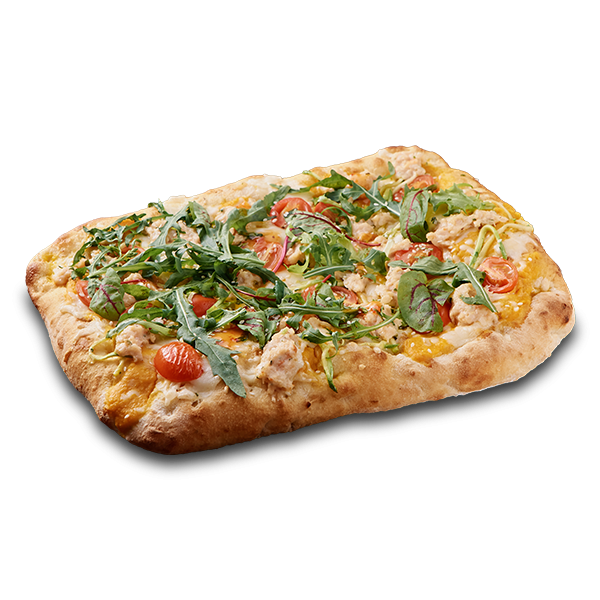 Римская пицца с колбасой из цыплёнка и креветок заказать доставку в Красноярске | Доставка «Беллини»