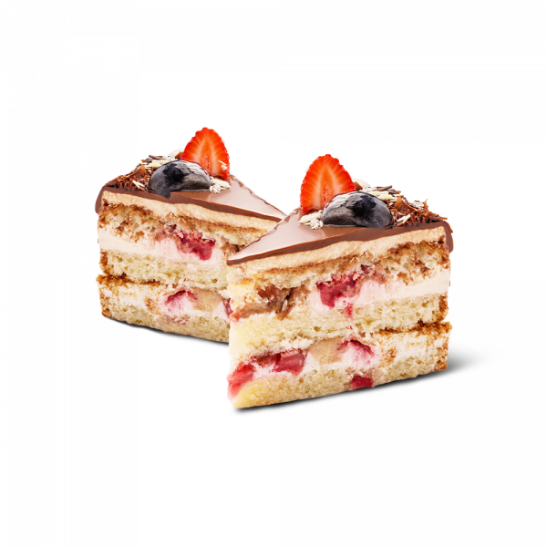 Бананово - клубничный, 2 кусочка заказать доставку в Красноярске | Доставка «Беллини»