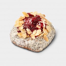 Булочка от мамы с маком, вишней и миндальными лепестаками Булочка от мамы с маком, вишней и миндальными лепестаками заказать доставку в Красноярске | «РомБаба»